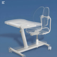 Adjustable Kids Writing Desk with Ergonomic Chair and Storage Shelf