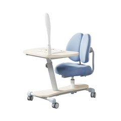 Adjustable Kids Writing Desk with Ergonomic Chair and Storage Shelf