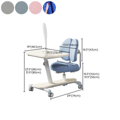 Adjustable Kids Writing Desk with Ergonomic Chair and Storage Shelf Dimensions