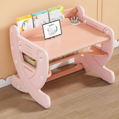 Adjustable Pastel Kids' Desk Featuring Paintable Top and Storage Shelf