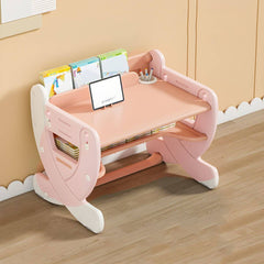 Adjustable Pastel Kids' Desk Featuring Paintable Top and Storage Shelf