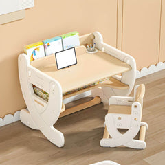 Adjustable Pastel Kids' Desk Featuring Paintable Top and Storage Shelf