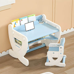 Adjustable Pastel Kids' Desk Featuring Paintable Top and Storage Shelf