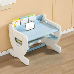 Adjustable Pastel Kids' Desk Featuring Paintable Top and Storage Shelf