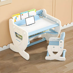 Adjustable Pastel Kids' Desk Featuring Paintable Top and Storage Shelf