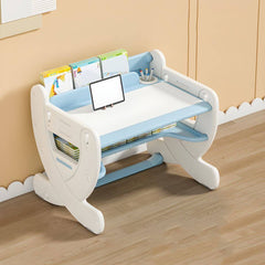 Adjustable Pastel Kids' Desk Featuring Paintable Top and Storage Shelf