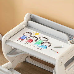 Adjustable Pastel Kids' Desk Featuring Paintable Top and Storage Shelf