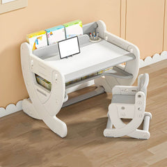 Adjustable Pastel Kids' Desk Featuring Paintable Top and Storage Shelf