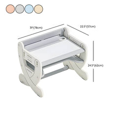 Adjustable Pastel Kids' Desk Featuring Paintable Top and Storage Shelf Dimensions