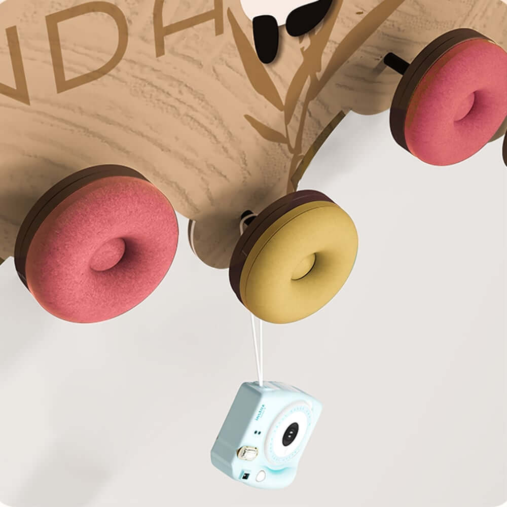 Adorable Multi-Color Panda Garment Rack with LED Clock - Modern Design