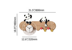Adorable Multi-Color Panda Garment Rack with LED Clock - Modern Design Dimensions