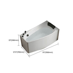 Modern White Acrylic Corner Bathtub for Soaking with Back to Wall Design - Tub with Deck Faucets Left 47"L x 27"W x 23"H Bathtubs