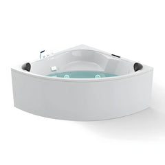 Modern Acrylic White Corner Soaking Bathtub with Drain Assembly Included - 31.5"L x 31.5"W x 22"H Tub Bathtubs