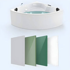 Modern Acrylic White Corner Soaking Bathtub with Drain Assembly Included - 31.5"L x 31.5"W x 22"H Tub Bathtubs