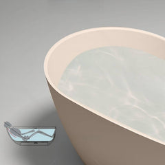 Ink Freestanding Roll Top Oval Casual Bathtub with Soaking Design, 51"L x 28"W x 25"H Bathtubs