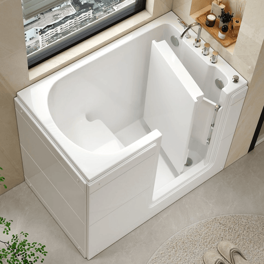 Space-Saving Side-Opening Walk-In Bath for Seniors and Mobility Aid