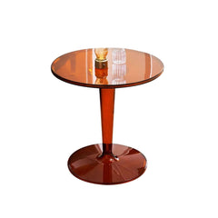 Amber Acrylic Modern Round Pedestal Table