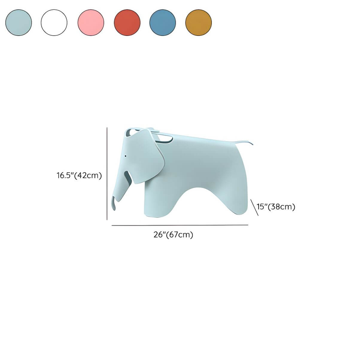 Animal-Shaped Plastic Kids Activity Chair for Outdoor Use Dimensions