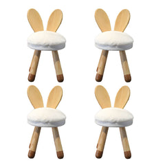 Animal-Shaped Upholstered Kids Stool with Light Wood Legs