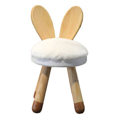 Animal-Shaped Upholstered Kids Stool with Light Wood Legs