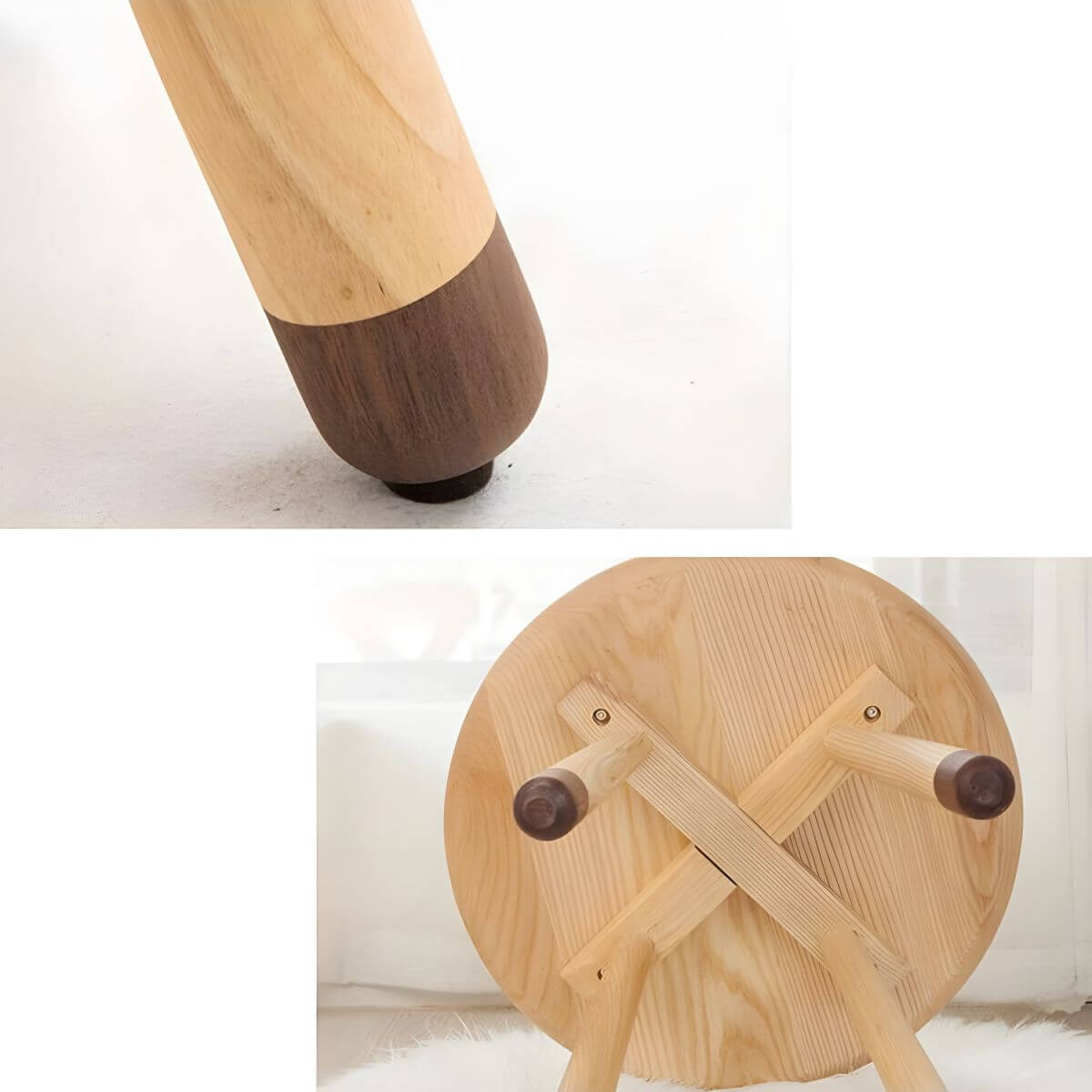 Animal-Shaped Upholstered Kids Stool with Light Wood Legs