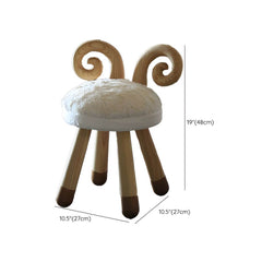 Animal-Shaped Upholstered Kids Stool with Light Wood Legs Dimensions