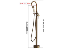 Antique Brass Freestanding Tub Faucet with Hand Shower Dimensions