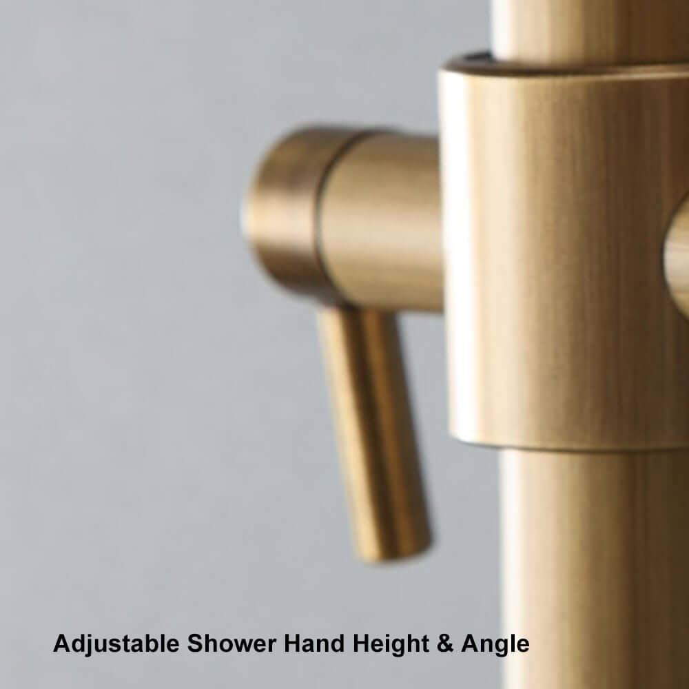 Antique Brass Traditional Shower Set with Rain Shower Head and Handheld