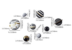 Art Deco Resin Wall Art Set – Multi-Color Spaceman and Planets Decor Dimensions