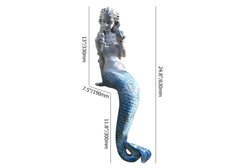 Art Deco White Resin Mermaid Statue for Outdoor Garden Decor Dimensions