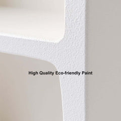 Art Deco White Wall Mounted Floating Shelf with 2 Open Shelves