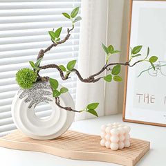 Artificial Bonsai Tree in White Ceramic Decorative Vase