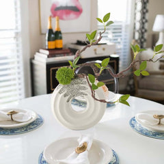 Artificial Bonsai Tree in White Ceramic Decorative Vase