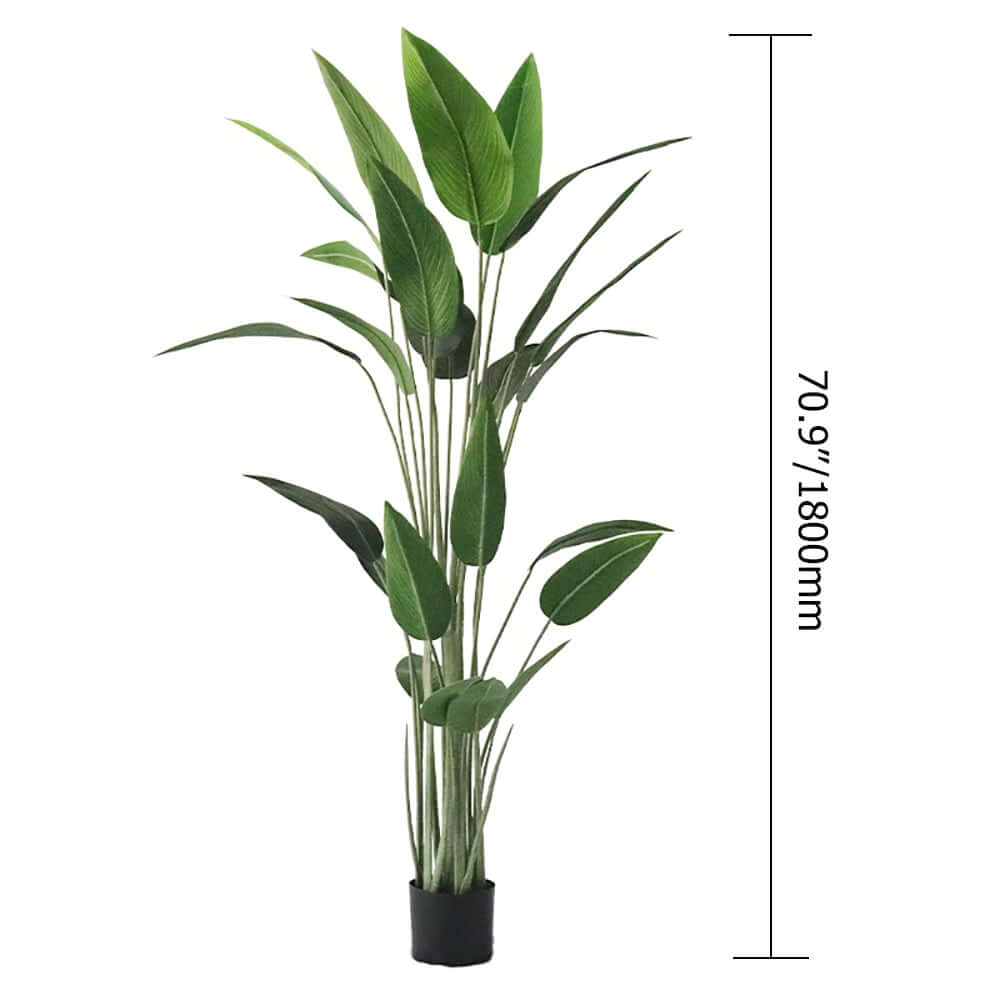 Artificial Canna Tree with Pedestal Base – Tropical Faux Plant for Indoor Spaces Dimensions