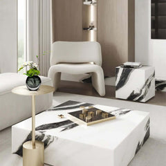 Artificial Orchid Floral Arrangement in Black Glass Planter