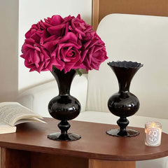 Artificial Rose Floral Arrangement in Black Plastic Planter