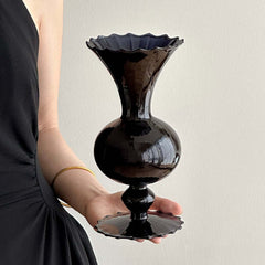 Artificial Rose Floral Arrangement in Black Plastic Planter