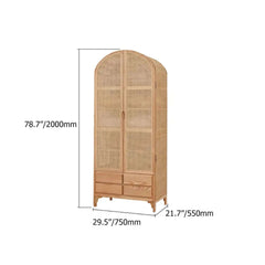 Ash Wood Japandi Armoire With Rattan Doors And Four Drawers Dimensions