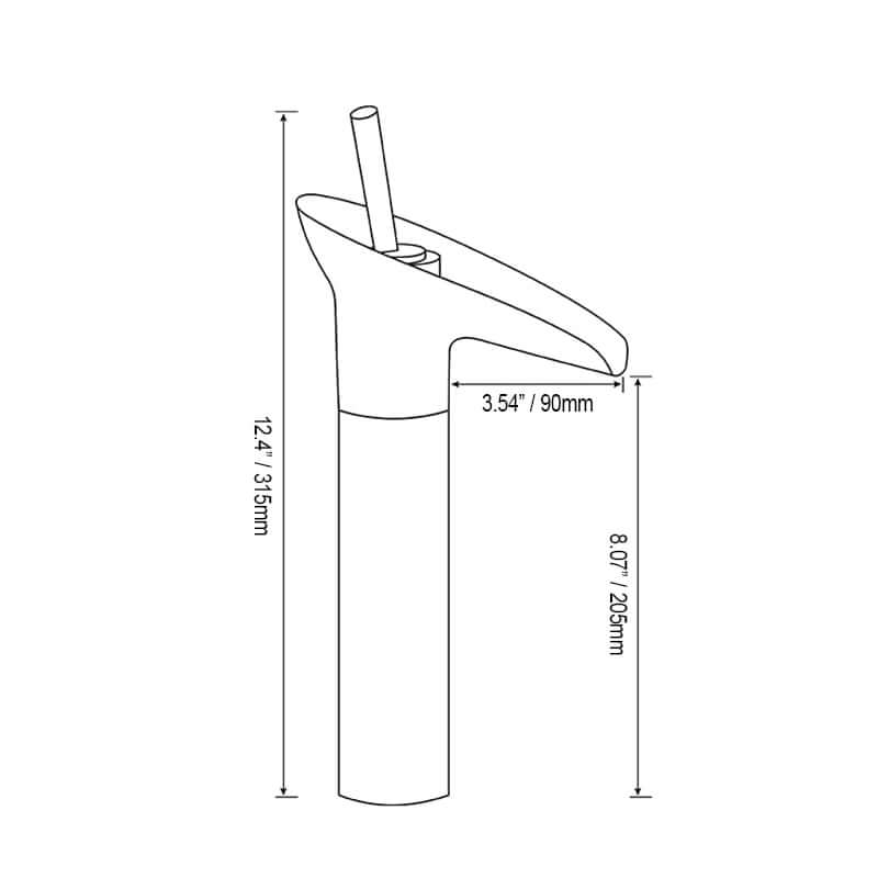 Ashfie Collection Traditional Brass Vessel Faucet with Waterfall Spout