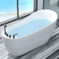 Antique Finish Single Slipper Bathtub Modern Soaking Oval Bathtub Bathtubs