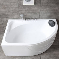 Modern White Corner Bath Acrylic Center-Back Soaking Bathtub - 47"L x 35"W x 22"H Tub Bathtubs