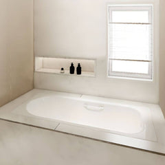 Cast Iron Rectangle White Contemporary Freestanding Bathtub with Roll Top Soaking Design, 59"L x 28"W x 17"H Bathtubs