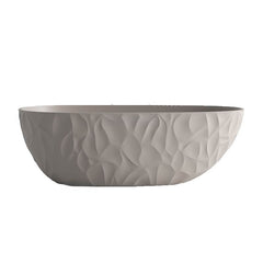 Ink Freestanding Bathtub with Roll Top, Oval Shape, Simplistic Style for Soaking, 59"L x 31"W x 22"H Bathtubs