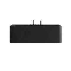 Ink Freestanding Bathtub with 3 Handles, Compression Faucet, Valve, Rectangular Shape, Casual Style, Back to Wall Design, 51"L x 30"W x 22"H Bathtubs