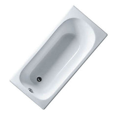 Simple Cast Iron Rectangular Chalk Drop-in Bathtub Soaking Back to Wall, Tub, 47"L x 27.5"W x 16.5"H Bathtubs