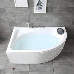 Modern White Corner Bath Acrylic Center-Back Soaking Bathtub - 47"L x 35"W x 22"H Tub Bathtubs