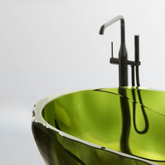 Casual Resin Free Form Freestanding Bathtub with Single Slipper Soaking Design Bathtubs