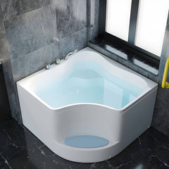 Corner Bathtub Seat Included Acrylic Pop-Up Drain Soaking in White - 35"L x 35"W x 25"H Tub Bathtubs