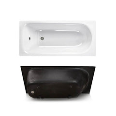 Simple Cast Iron Rectangular Chalk Drop-in Bathtub Soaking Back to Wall, Tub, 47"L x 27.5"W x 16.5"H Bathtubs