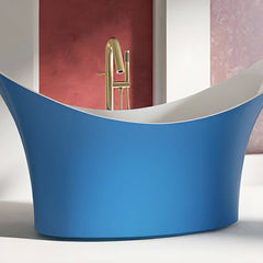 Luxurious Double Slipper Acrylic Modern Freestanding Soaking Bathtub with Slip-Resistant Surface Bathtubs